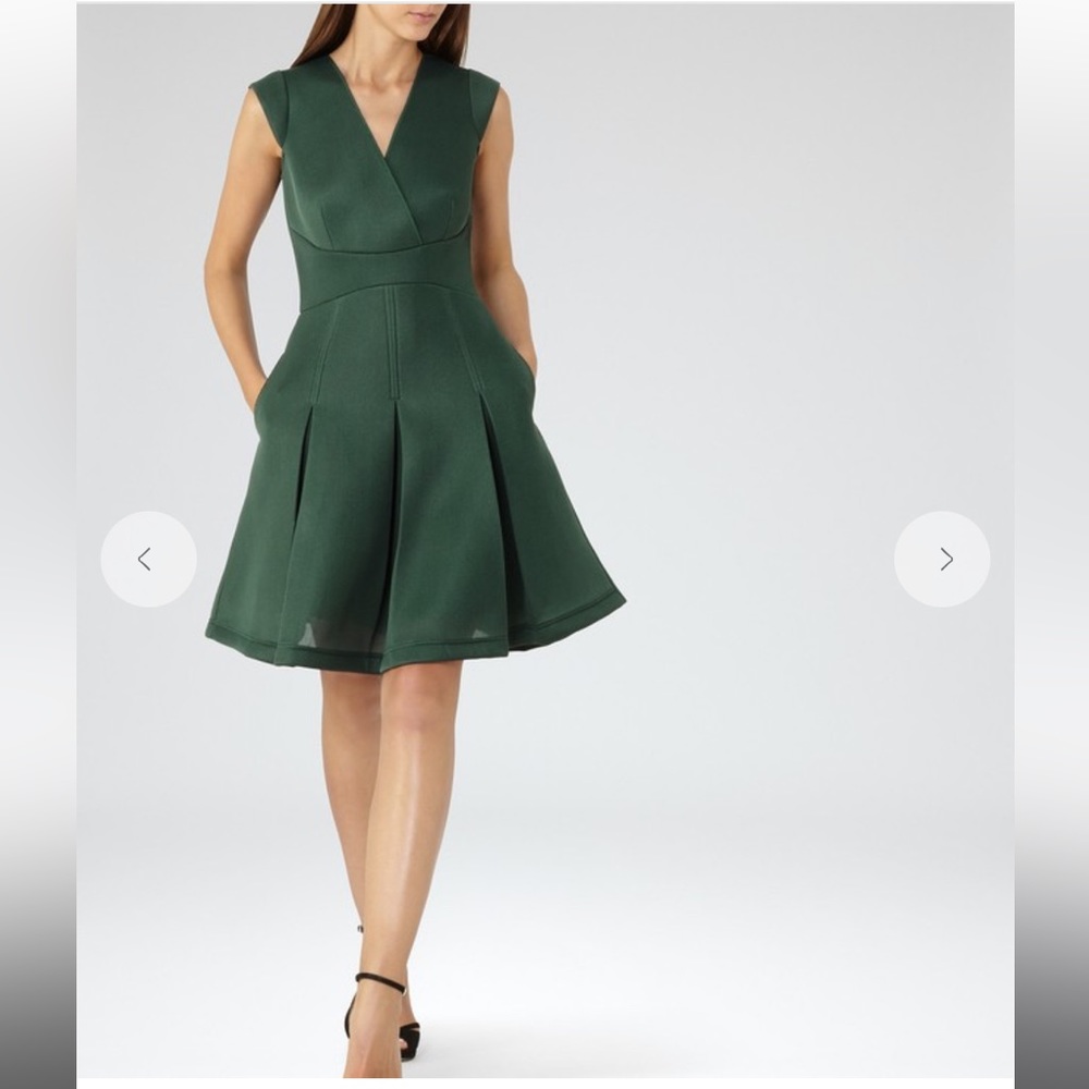 REISS Riviera Textured Scuba Fit And Flare Dress